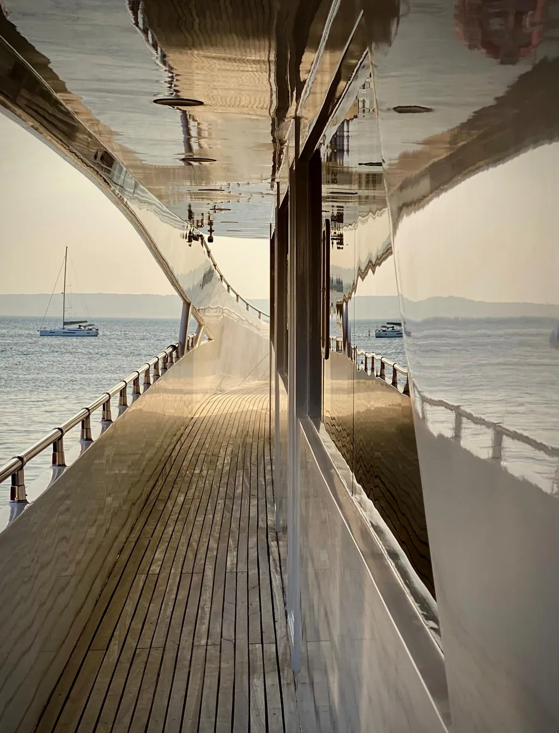 Sunlit side deck overlooking the Red Sea